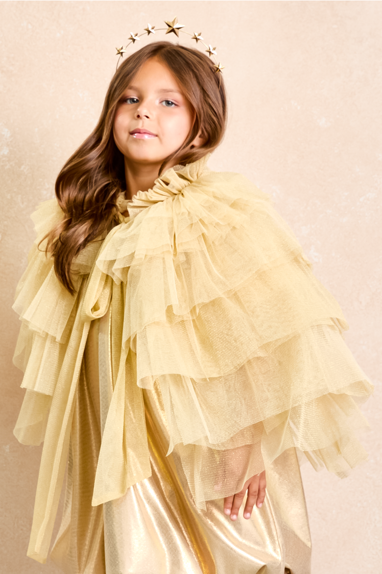 Angel Cape for Girls, Alternate, color, Metallic Gold