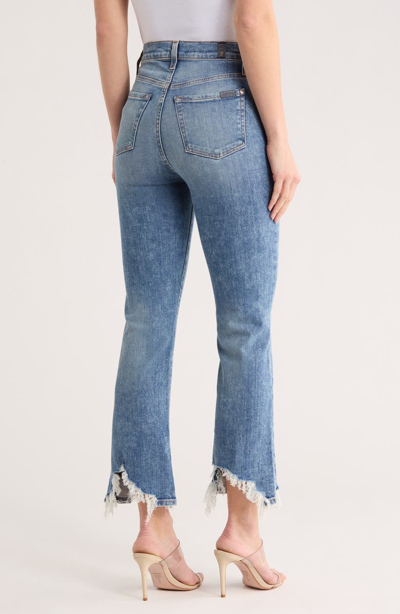 7 For All Mankind High Waist Slim Kick Flare Distressed Jeans, Alternate, color, Greta