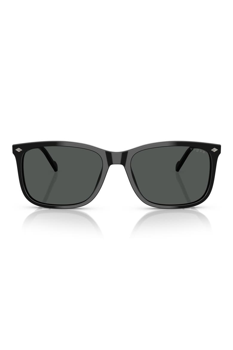 57mm Pillow Sunglasses, Main, color, BLACK