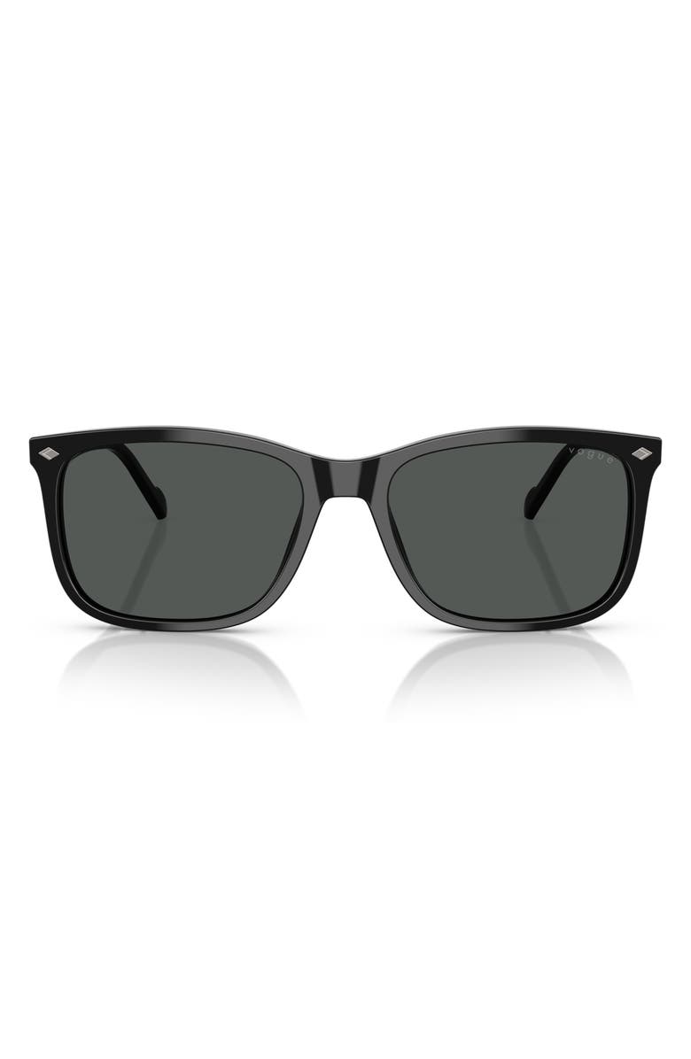 VOGUE 57mm Pillow Sunglasses, Main, color, Black