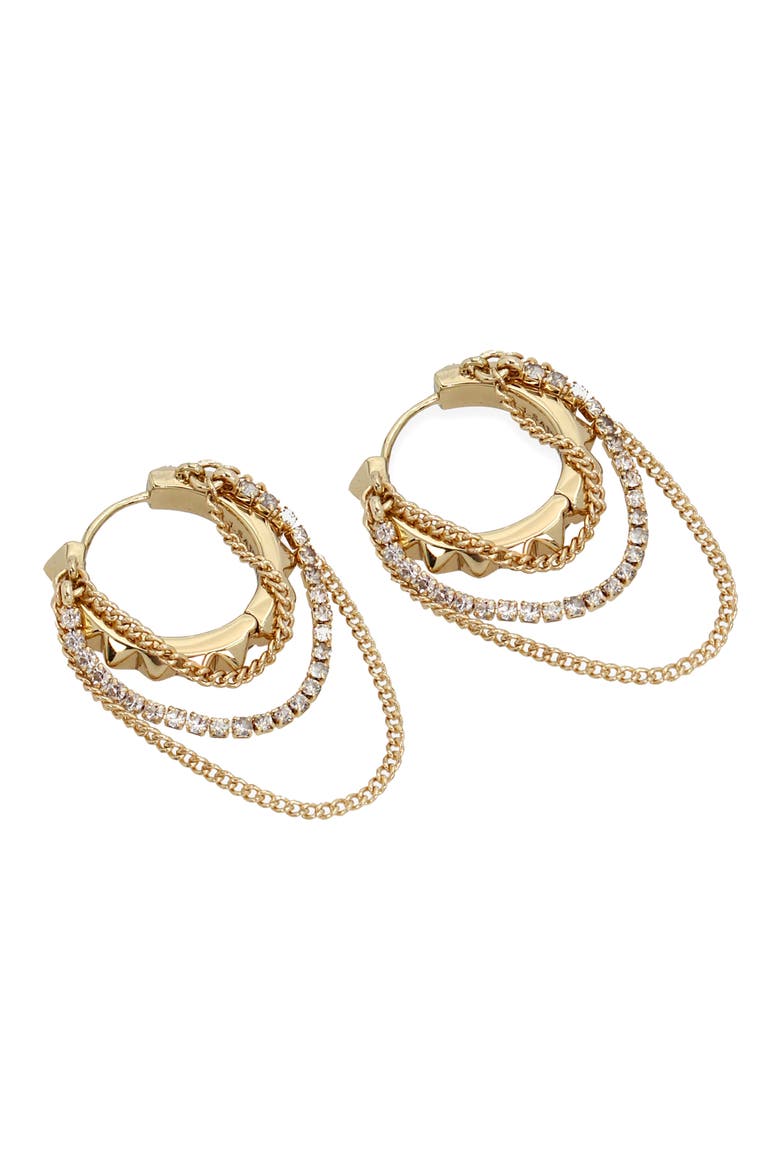 Multichain Hoop Earrings, Alternate, color, GOLD