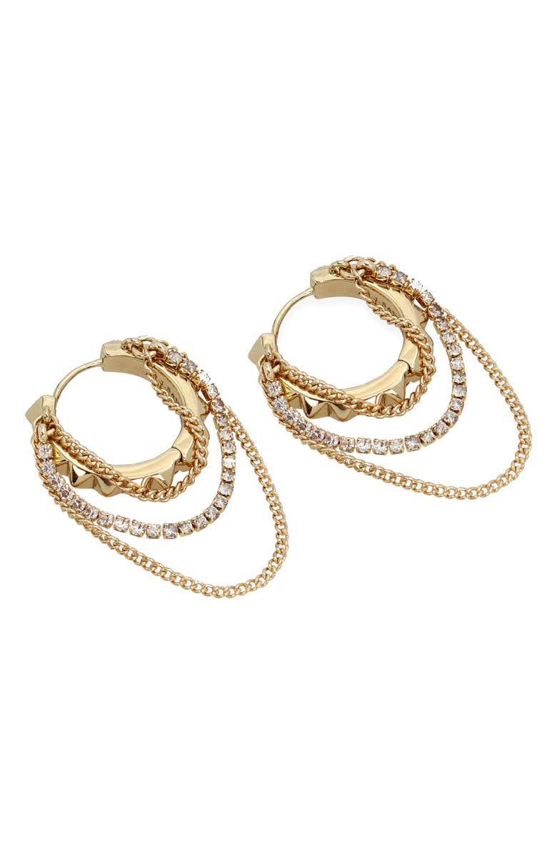 AllSaints Multichain Hoop Earrings, Alternate, color,