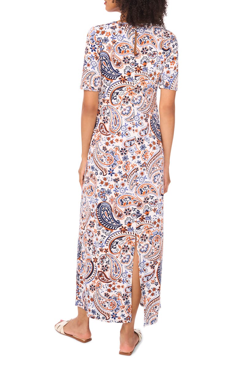 Vince Camuto Print Stretch Jersey Maxi Dress, Alternate, color, Vanilla Ice