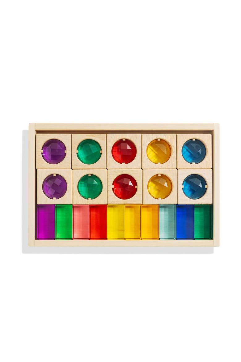 James Rainbow Wood & Acrylic Sensory Block Set - 20 Pieces, Main, color, Rainbow