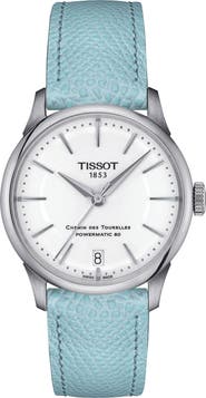 Tissot Chemin des Tourelles Powermatic 80 Leather Strap Watch, 34mm