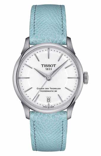 Tissot Chemin des Tourelles Powermatic 80 Leather Strap Watch, 34mm