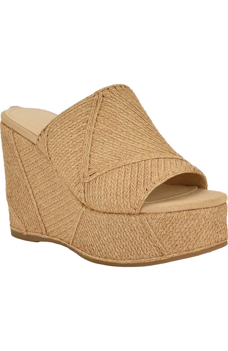 GUESS Evenz Platform Wedge Sandal, Main, color, Light Natural 110