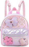 OMG Accessories Bow Appliqué Quilted Mini Backpack