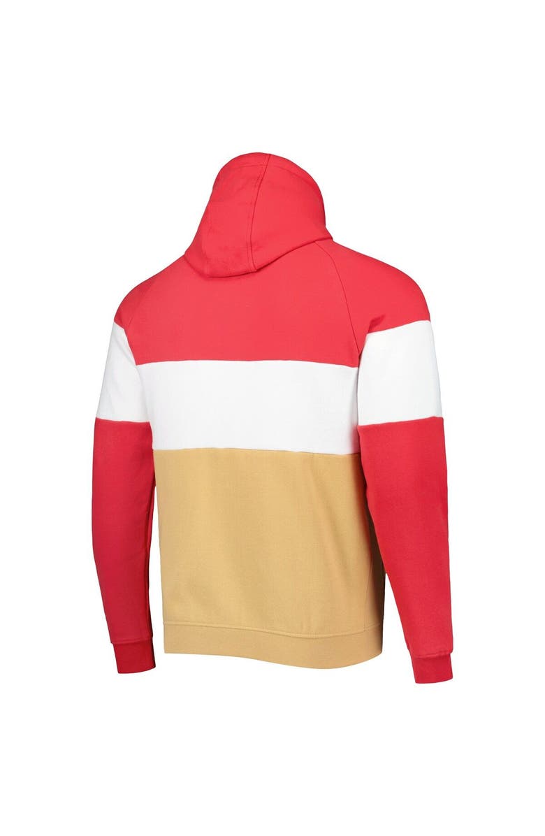 New Era Men's New Era Gold/Scarlet San Francisco 49ers Colorblock Current Pullover Hoodie, Alternate, color, 