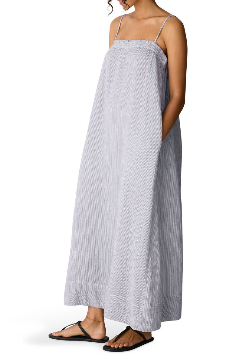 Eileen Fisher Stripe Organic Cotton Gauze Maxi Dress, Alternate, color,