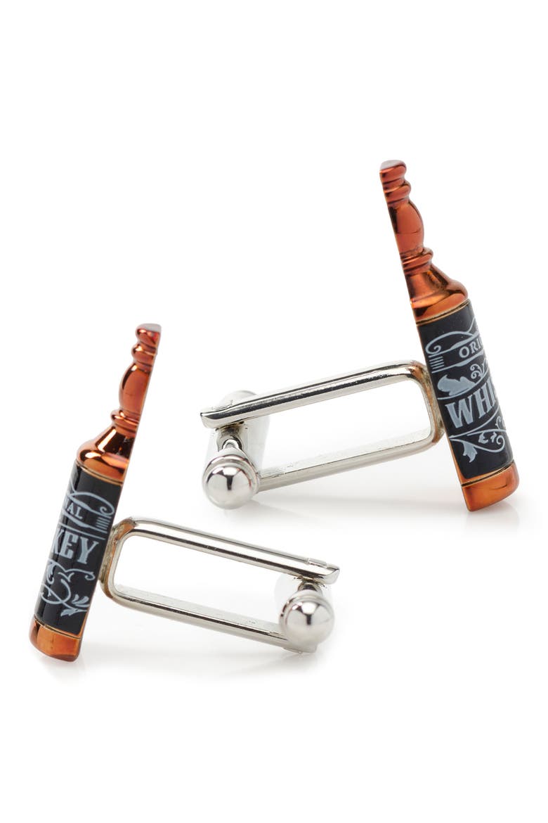 Whiskey Cuff Links, Alternate, color, BRONZE