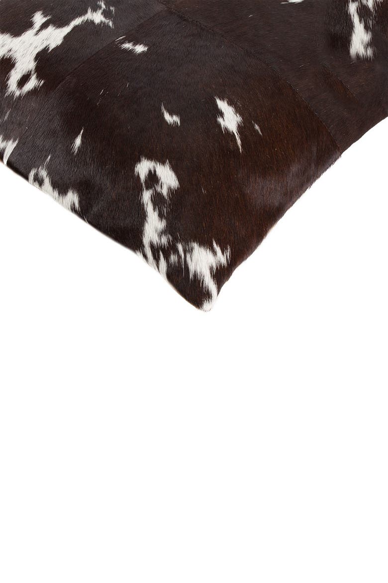 Torino Quattro Genuine Cowhide Pillow - 18"x18" - Chocolate/White - Pack of 2, Alternate, color, CHOCOLATE / WHITE