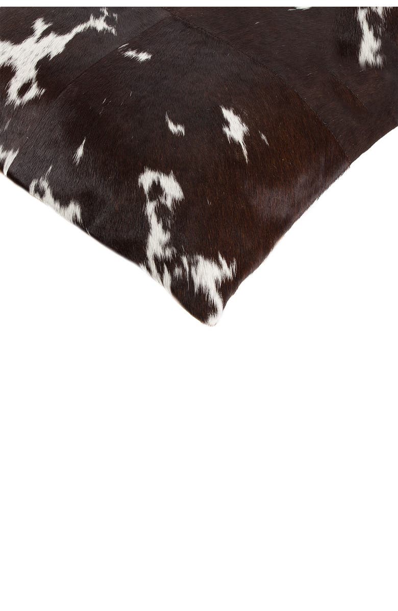 NATURAL Torino Quattro Genuine Cowhide Pillow - 18"x18" - Chocolate/White - Pack of 2, Alternate, color, Chocolate/White