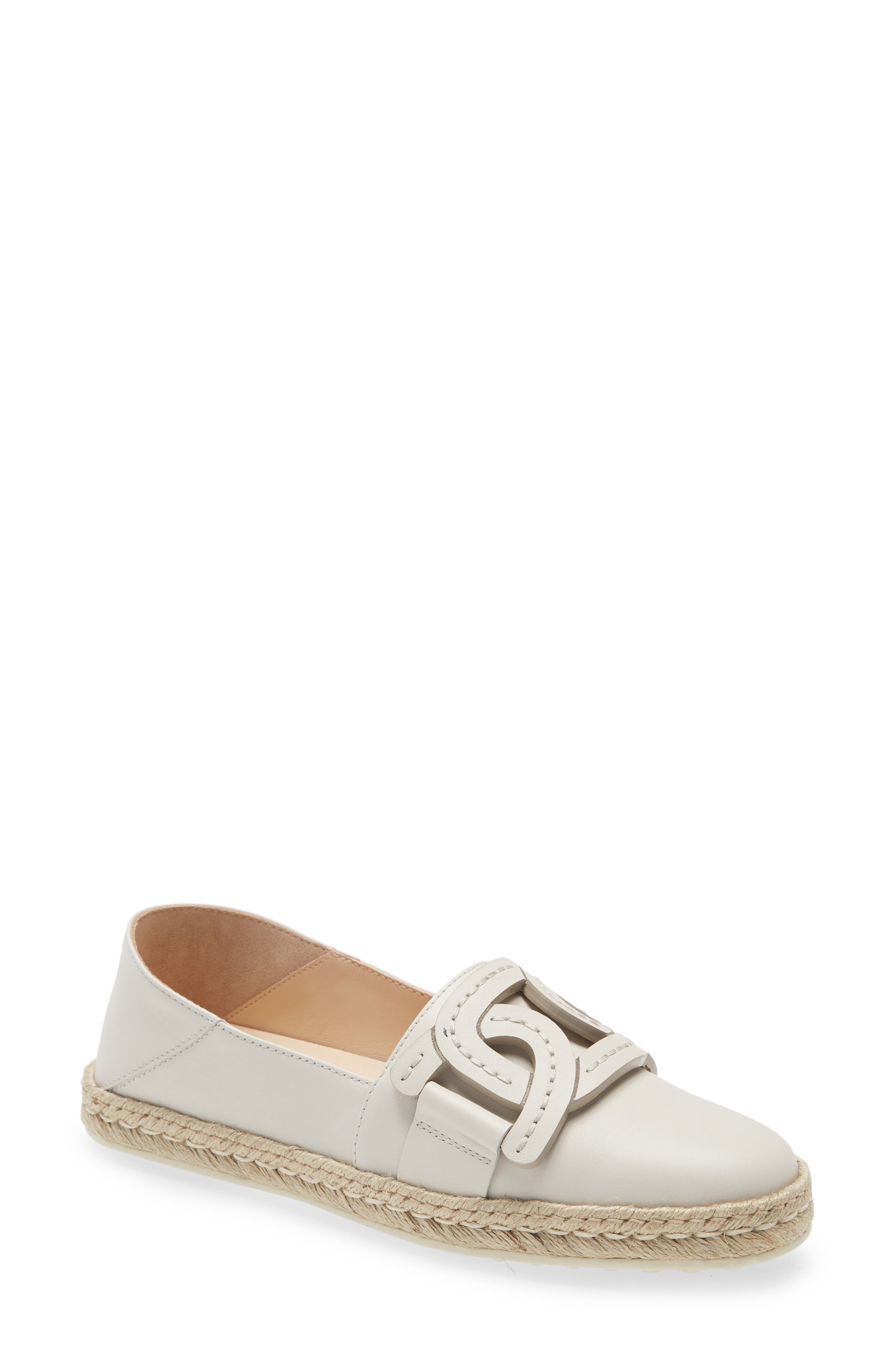 Tod's Kate Chain Detail Convertible Espadrille Flat, Main, color, 