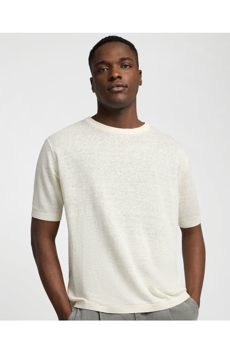 Onia Linen Knit T-Shirt, Main, color, Egret