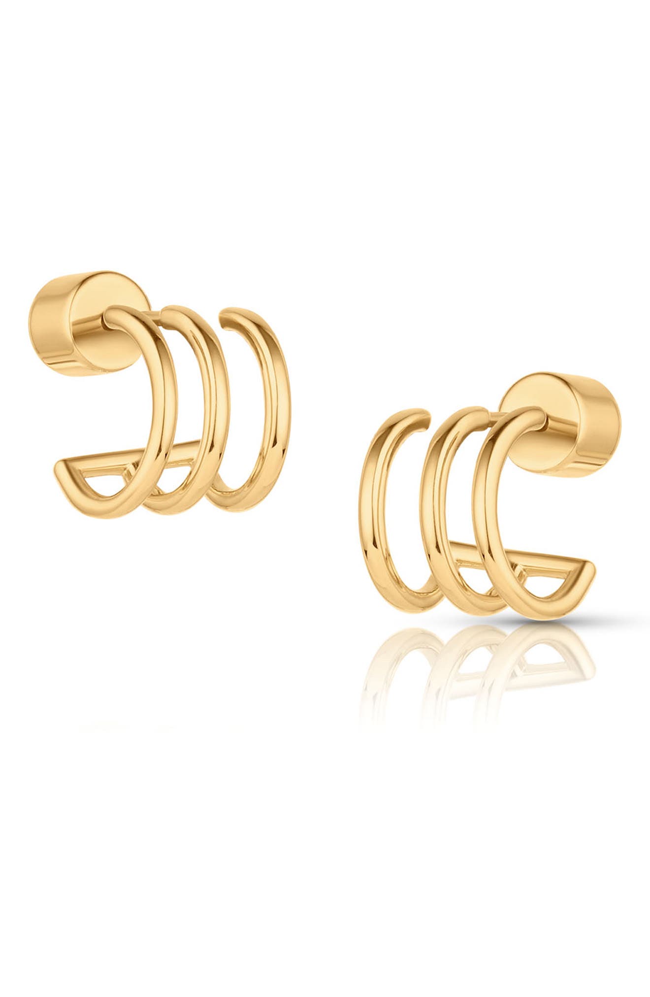 Thatch Quinn Triple Hoop Earrings In 14k Gold Plated