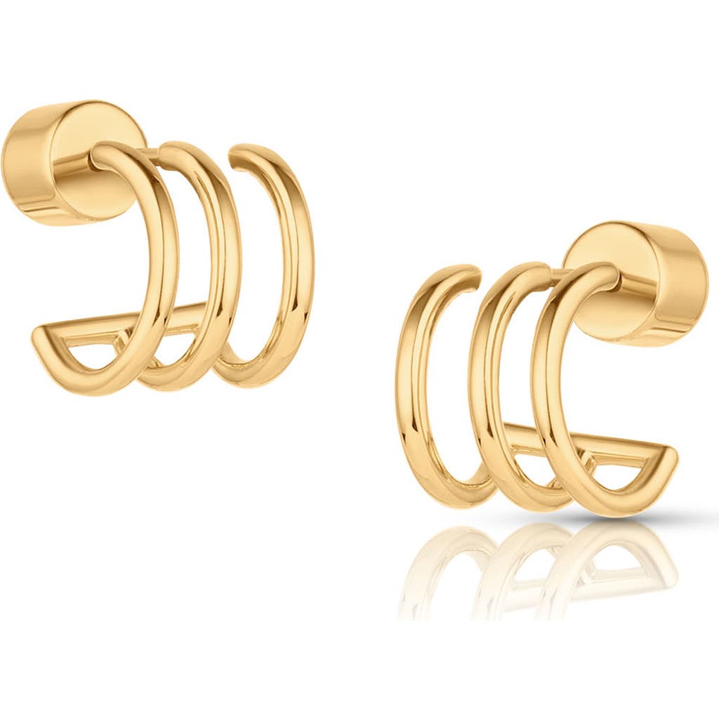 Thatch Quinn Triple Hoop Earrings In 14k Gold Plated