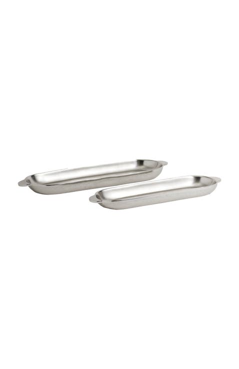 Nickel Long Trays Set of 2