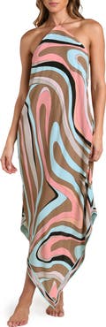 L'AGENCE Abstract Swirl Elise Cover-Up Dress