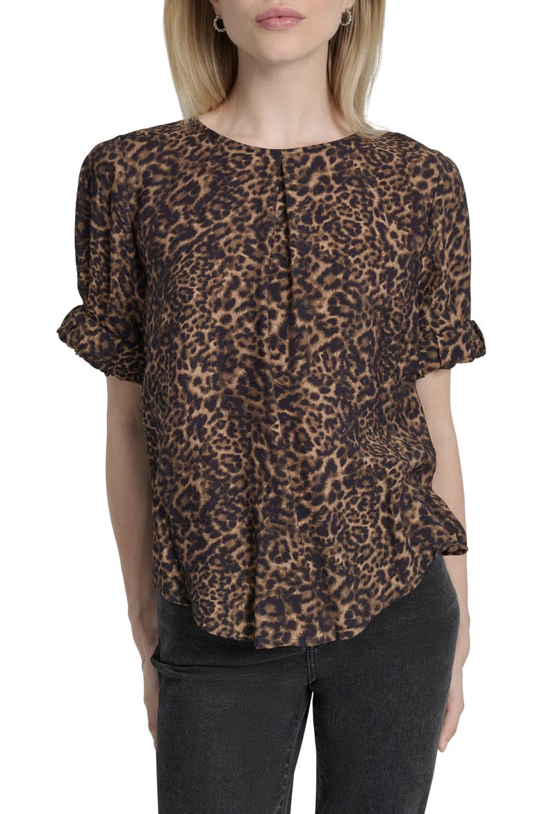 Abstract Zebra Print Voile Top, Main, color, COMPACT CHEETAH