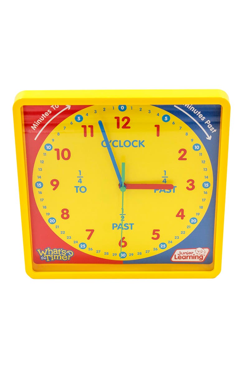 Junior Learning What's The Time Classroom Clock Educational Toy, Alternate, color, Multicolored