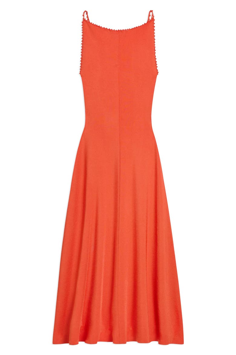 Embroidered Detail Midi Dress, Alternate, color, POPPY