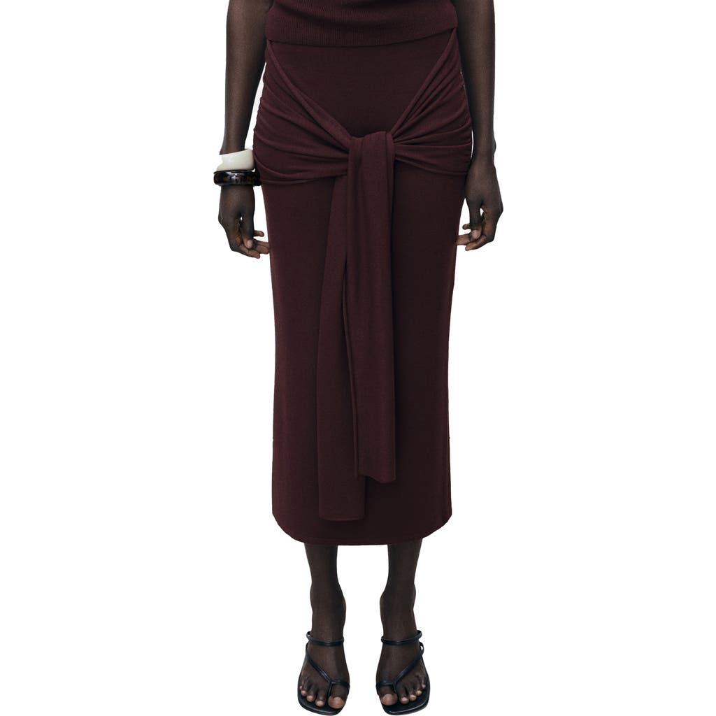Mango Front Tie Midi Skirt