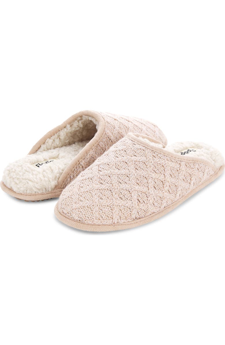 FLOOPI Isabel Lattice Knit Scuff Slipper, Alternate, color, Pink