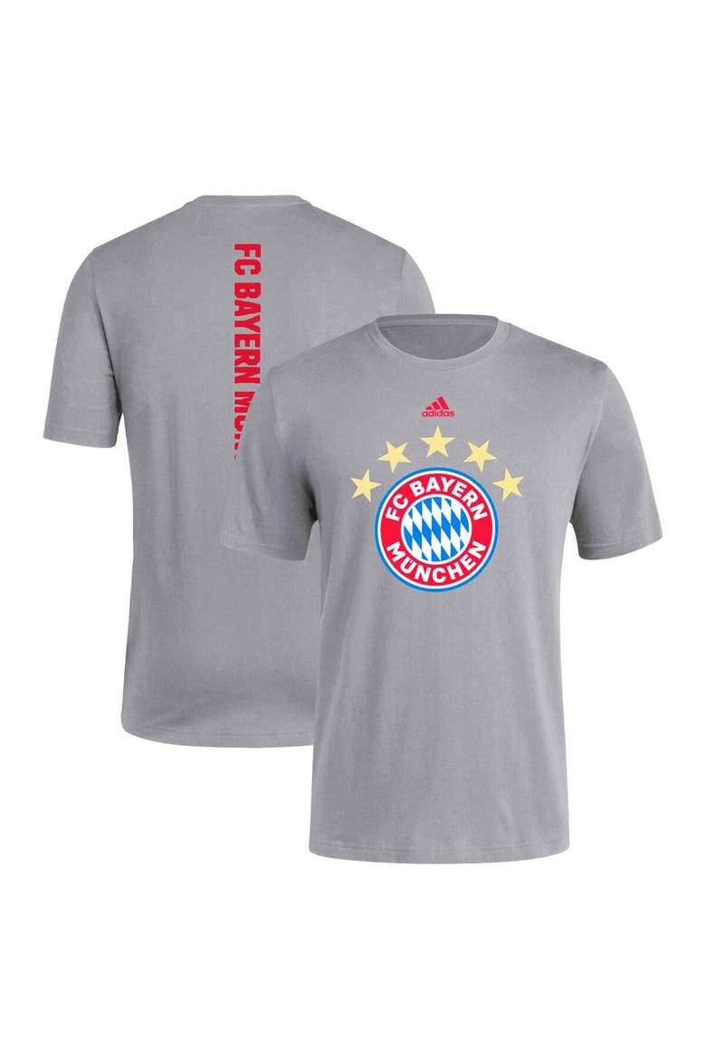 Men's adidas Gray Bayern Munich Three-Stripe T-Shirt, Alternate, color, Gray