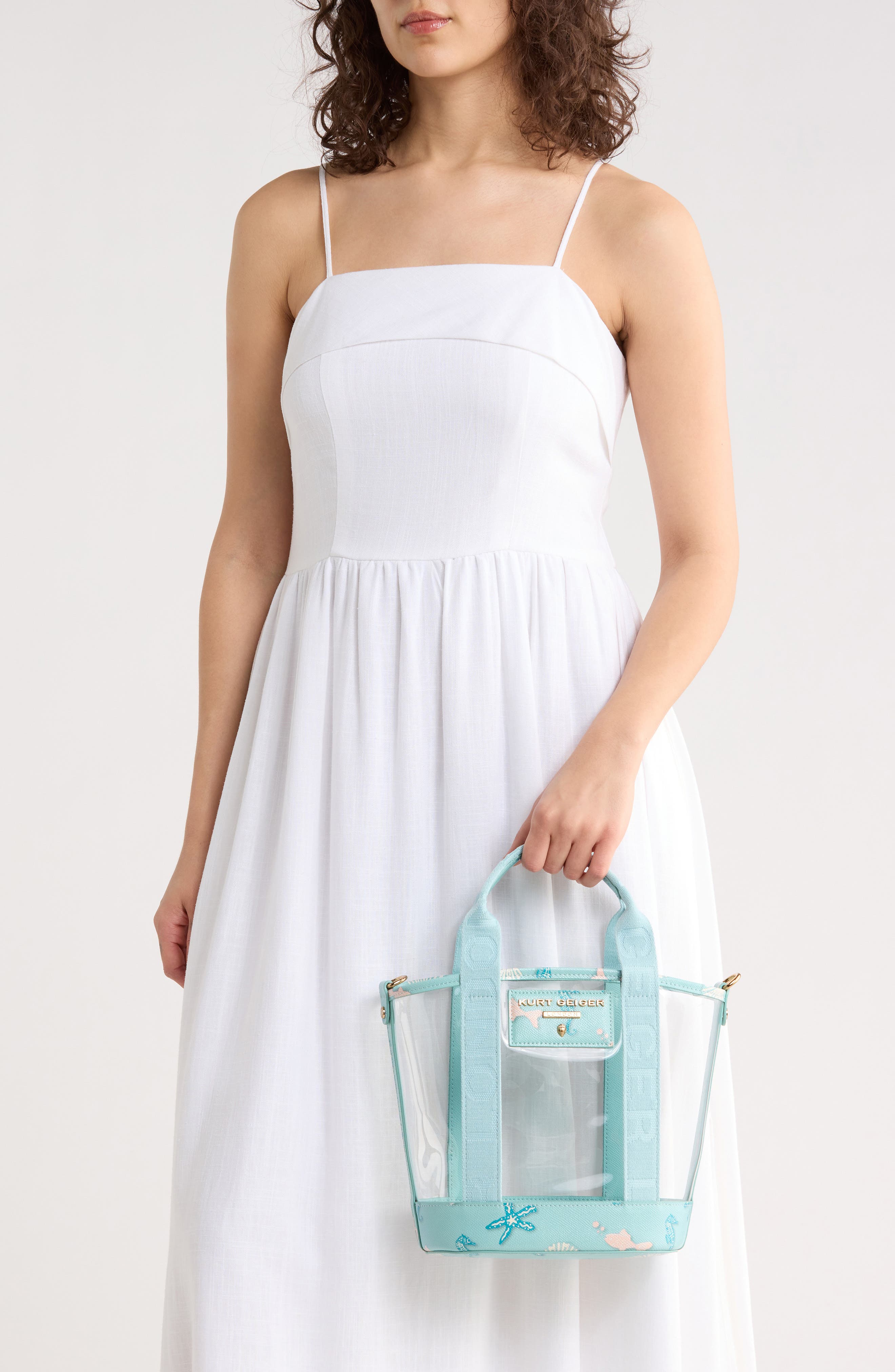 Kurt Geiger London Small Hampstead Vinyl Tote, Alternate, color, Blue Other