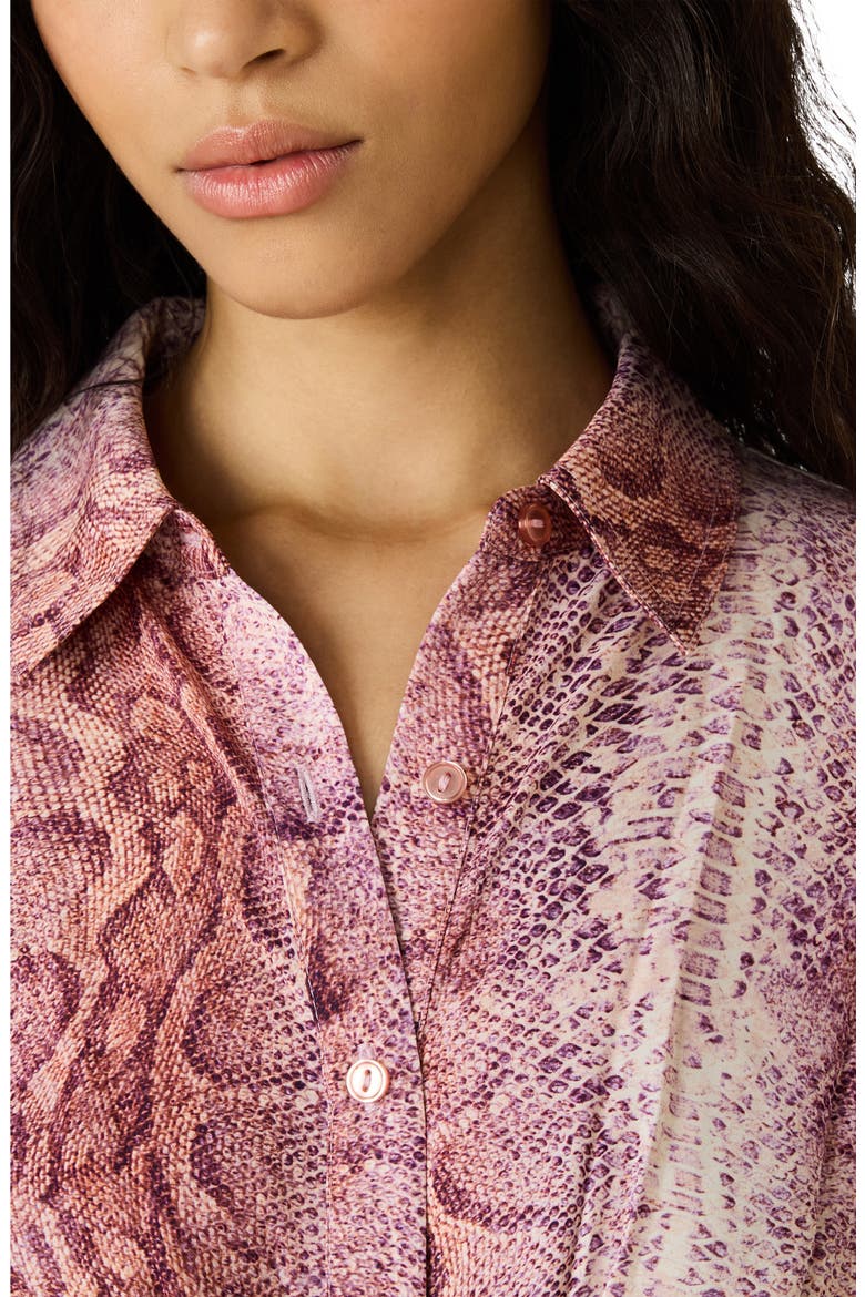 Tori Snakeskin Print Shirtdress, Alternate, color, PINK SNAKE