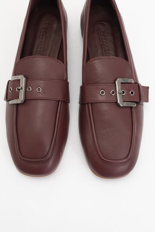 Forever & Always Shoes Jade Leather Flat Loafers In Burgundy Brown Leather