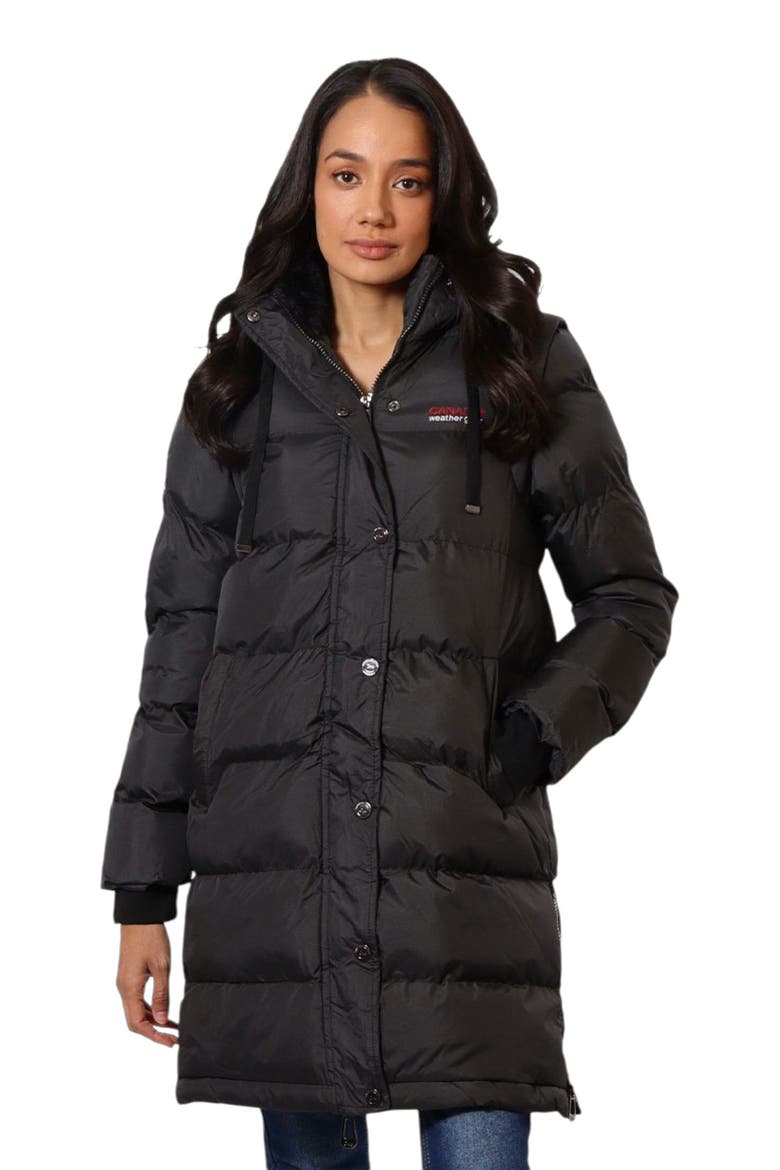 Women's Long Heavyweight 2 in 1 Puffer Jacket and Vest, Main, color, BLACK