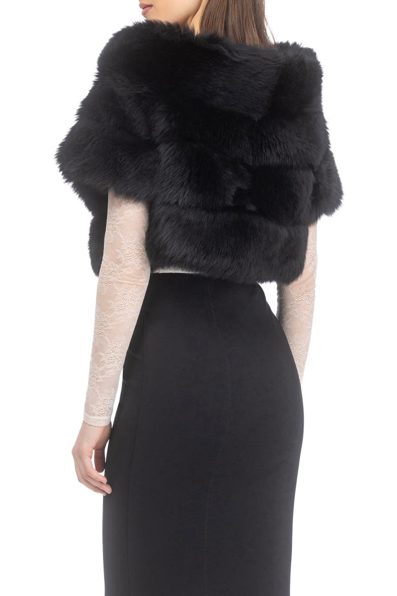 Genuine Shearling Lamb Capelet, Alternate, color, Black