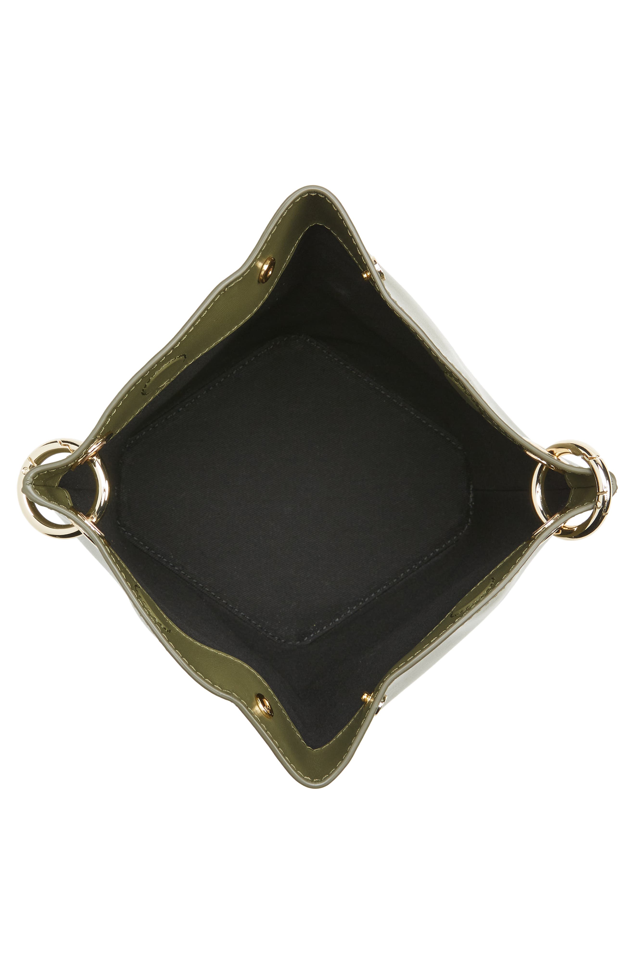 Ganni Diamond Small Recycled Leather Bucket Bag, Alternate, color, 