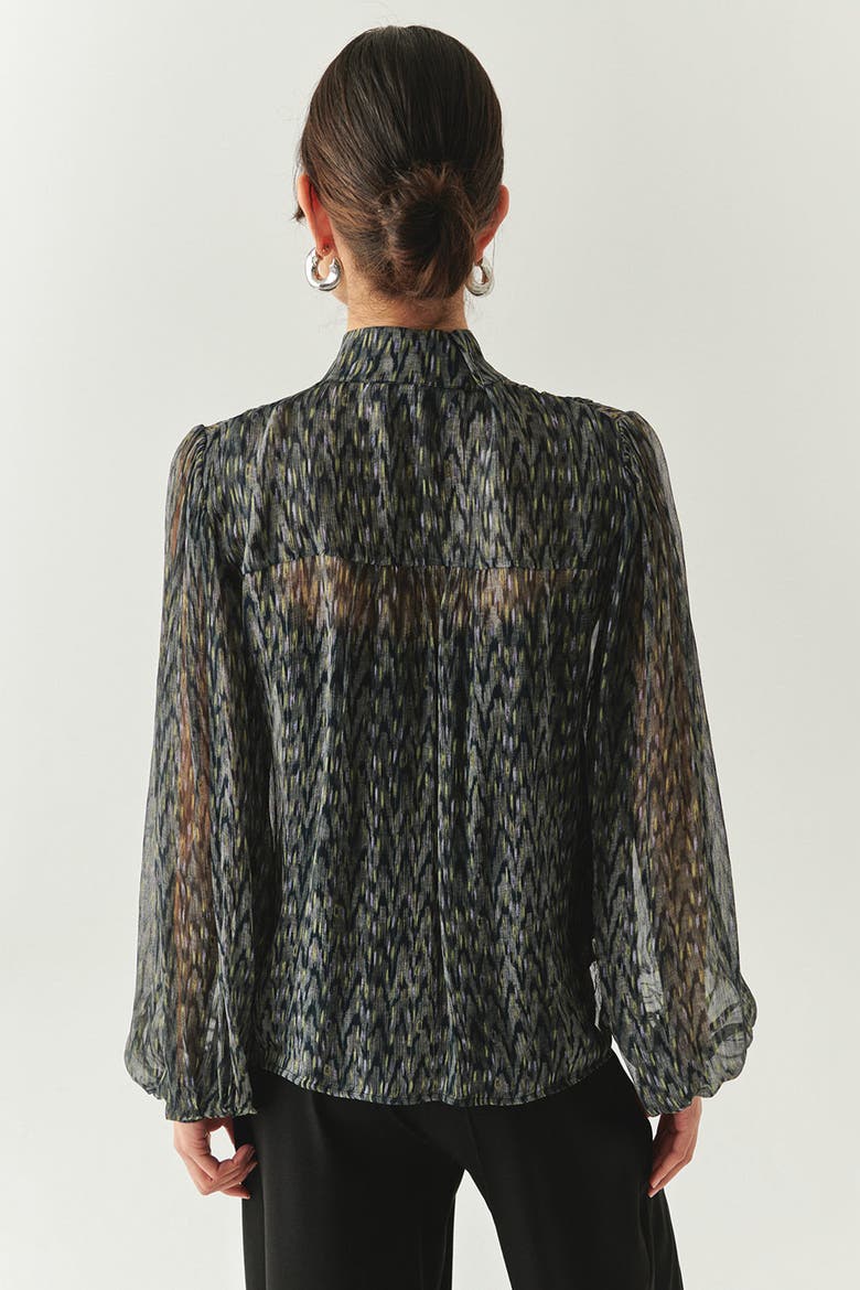 Kamiyah Mandarin Collar Blouse, Alternate, color, Black