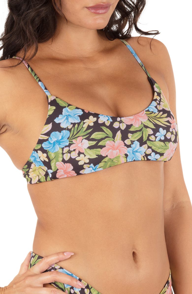 Hurley Miami Garden Reversible Bikini Top, Alternate, color, Mole