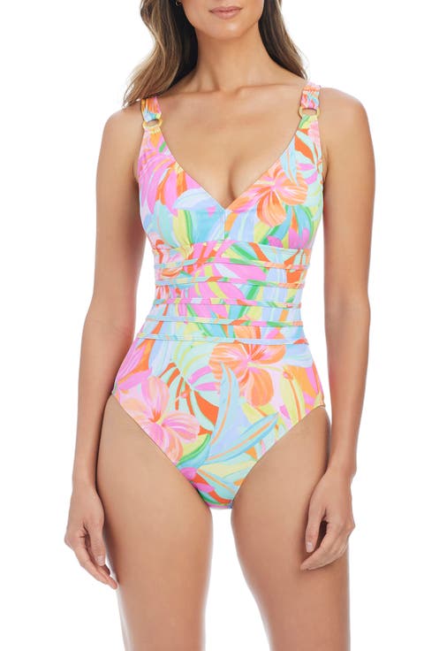 Tonal Binding Underwire One-Piece Swimsuit