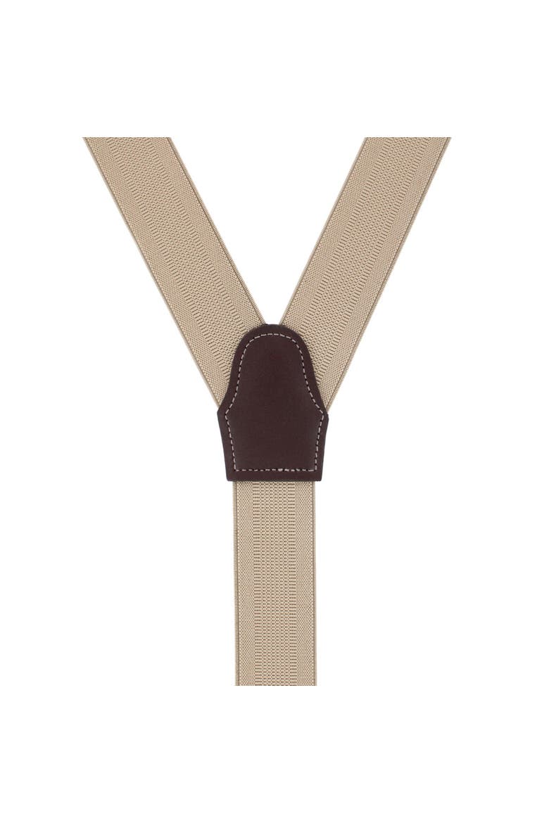 Classic Solid Color Convertible Suspenders (Braces) 35mm Elastic, Alternate, color, Khaki