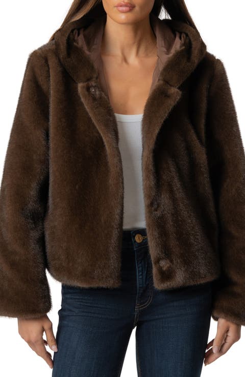 Saskia Hooded Faux Fur Jacket