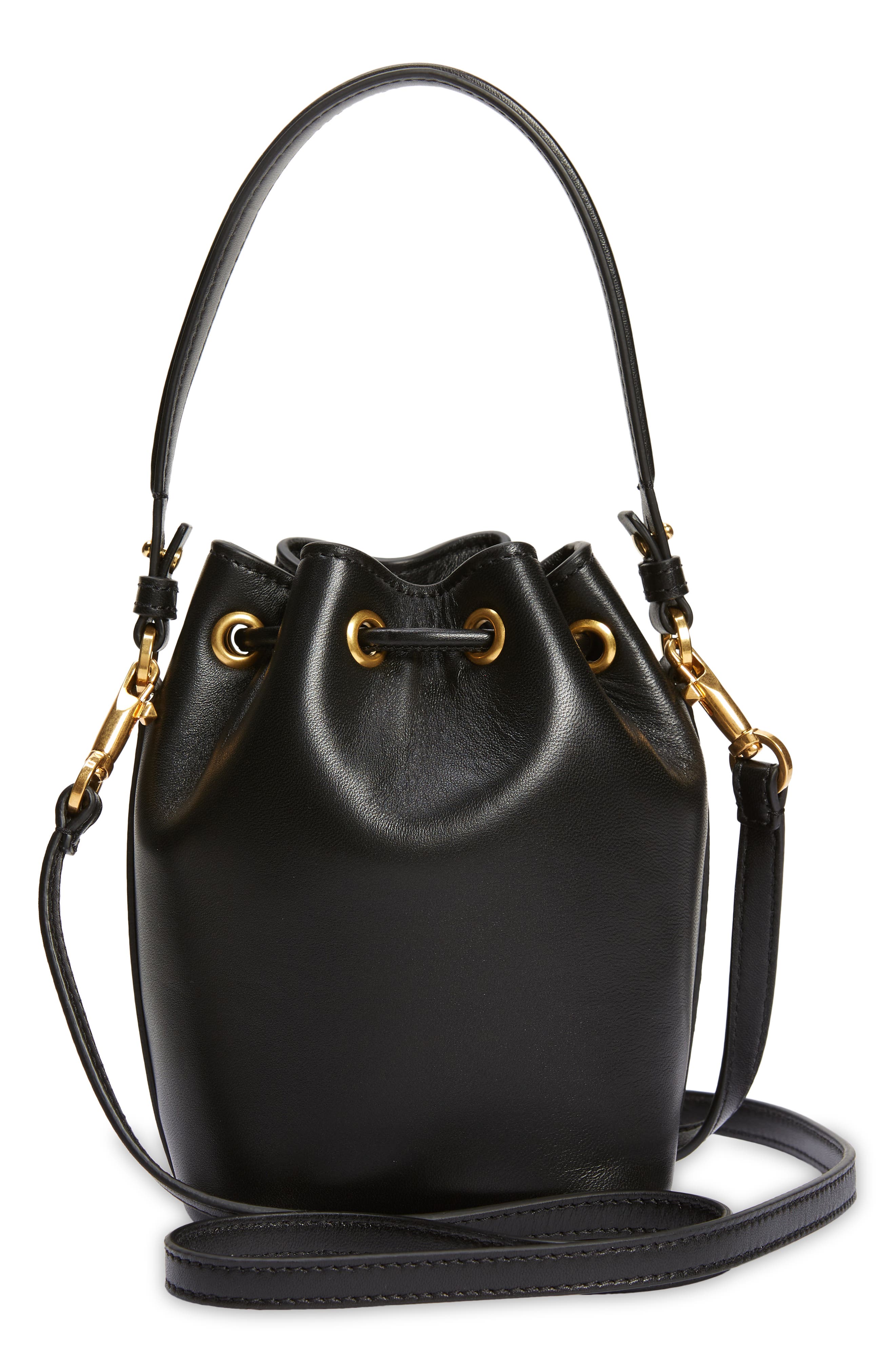 Valentino Garavani Mini VLOGO Signature Leather Bucket Bag, Alternate, color, 