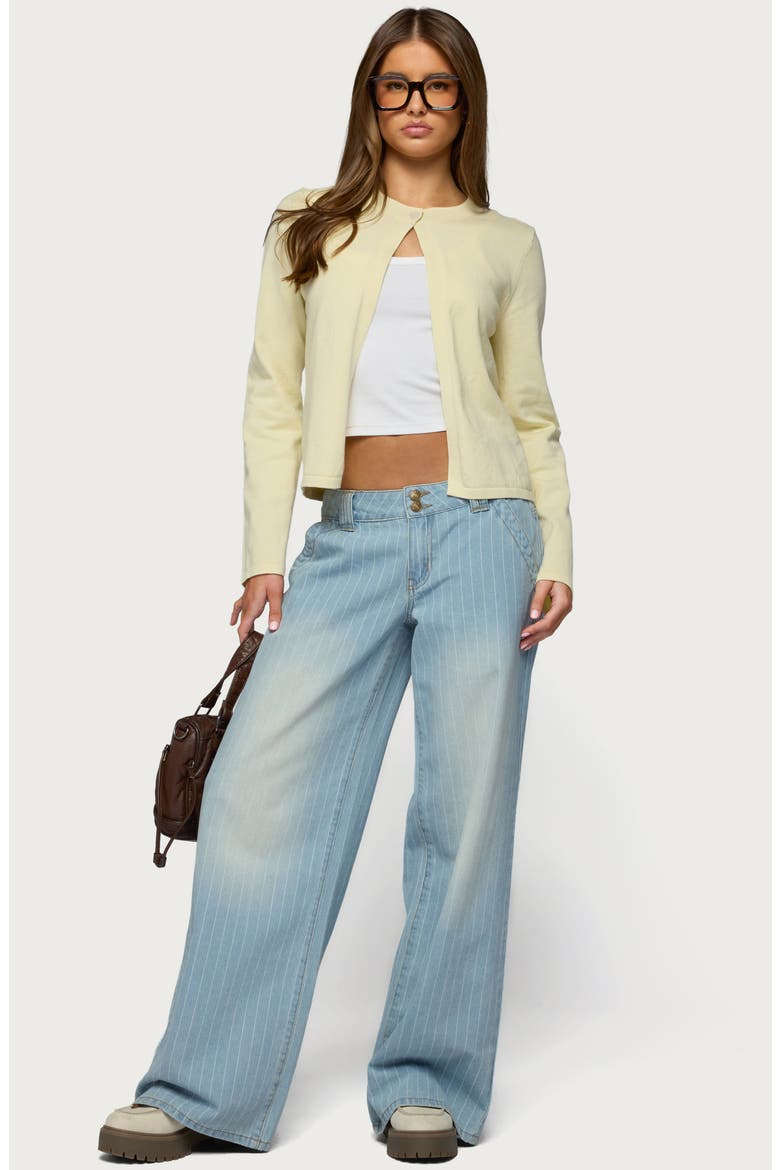Cory Stripe Low Rise Wide Leg Jeans, Alternate, color, LIGHT-BLUE