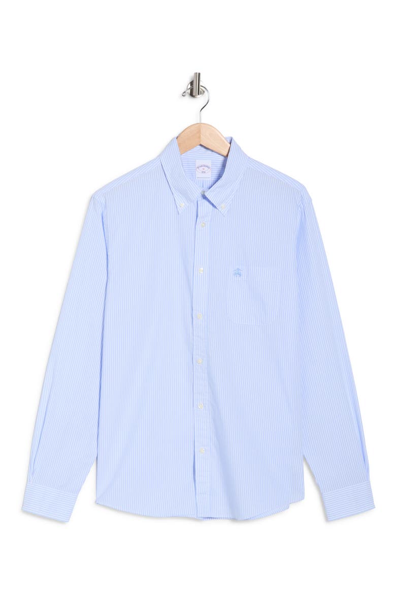 Regular Fit Cotton Button-Down Shirt, Alternate, color, HYDRANGEASTP