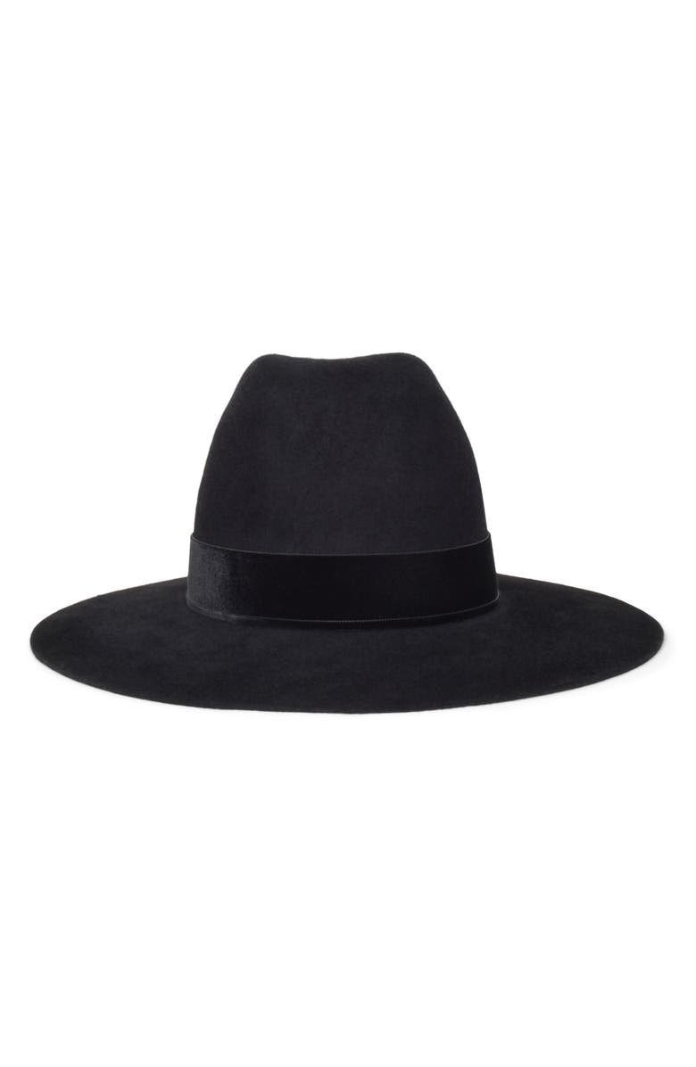 Gigi Burris Millinery Waverly Rabbit Hair Felt Hat, Main, color, Black