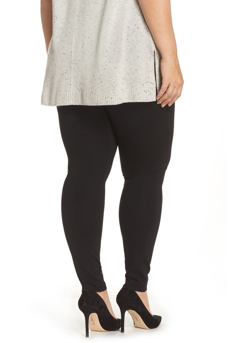 Lyssé Center Seam Ponte Leggings, Alternate, color, BLACK
