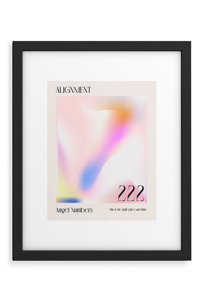 'Angel Numbers' by Mambo Art Studio Framed Wall Art, Main, color, CORAL