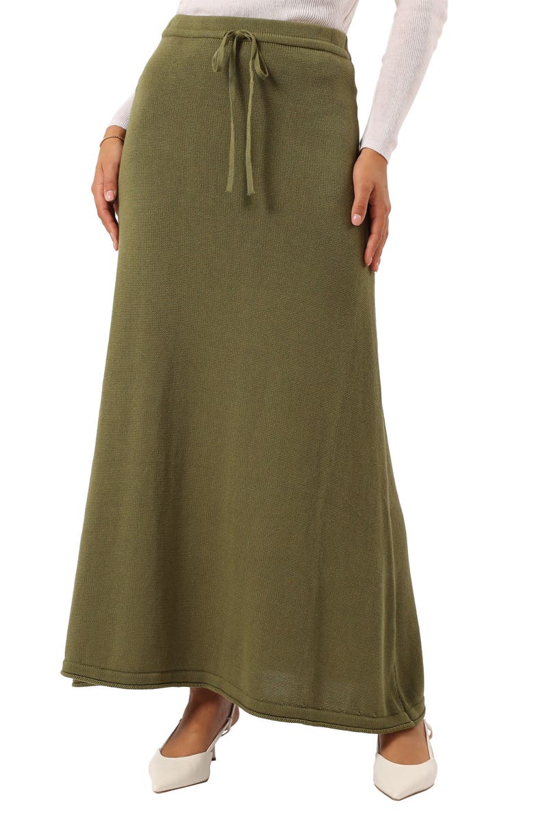 Petal & Pup Rooney Knit Maxi Skirt, Main, color, Olive