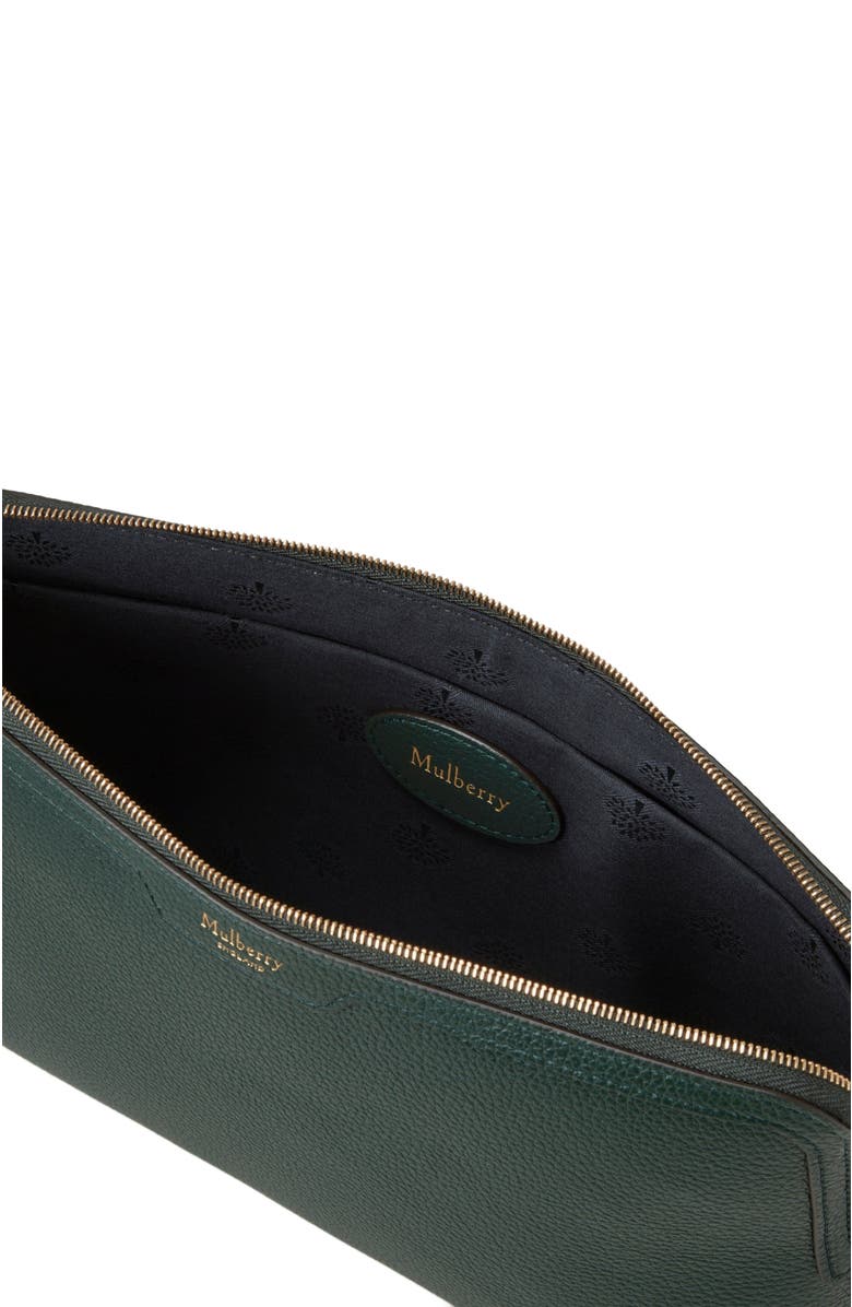 Mulberry Medium Leather Cosmetic Pouch, Alternate, color, Mulberry Green