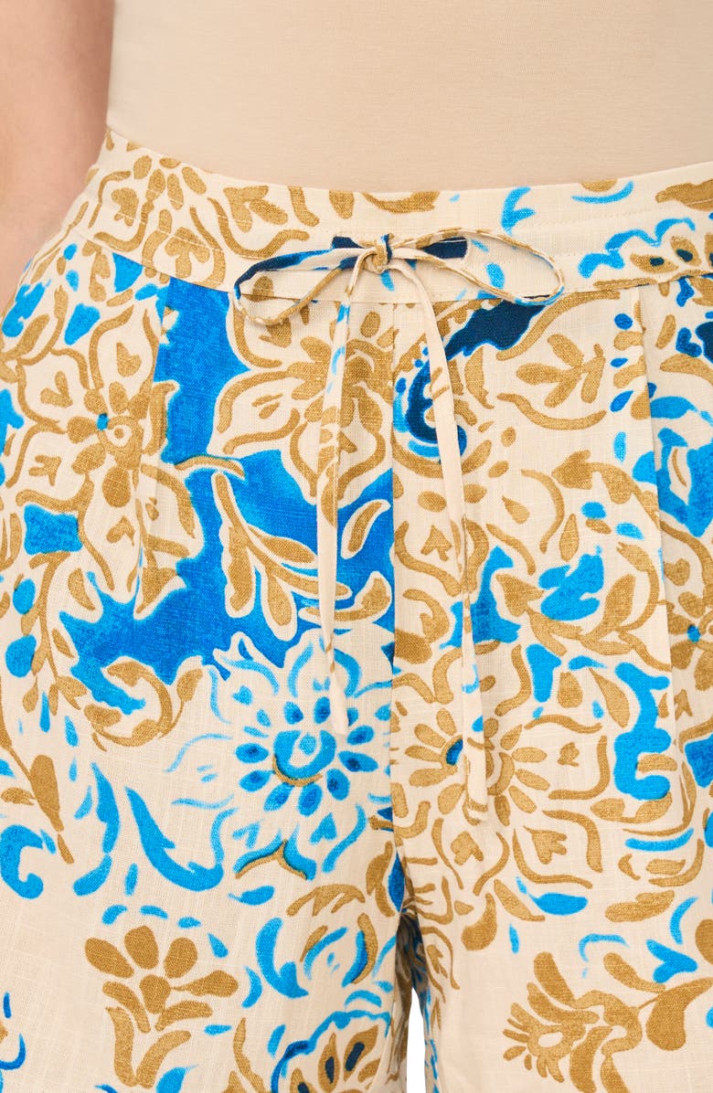 Vince Camuto Floral Pull-On Shorts, Alternate, color, Sepia Tan