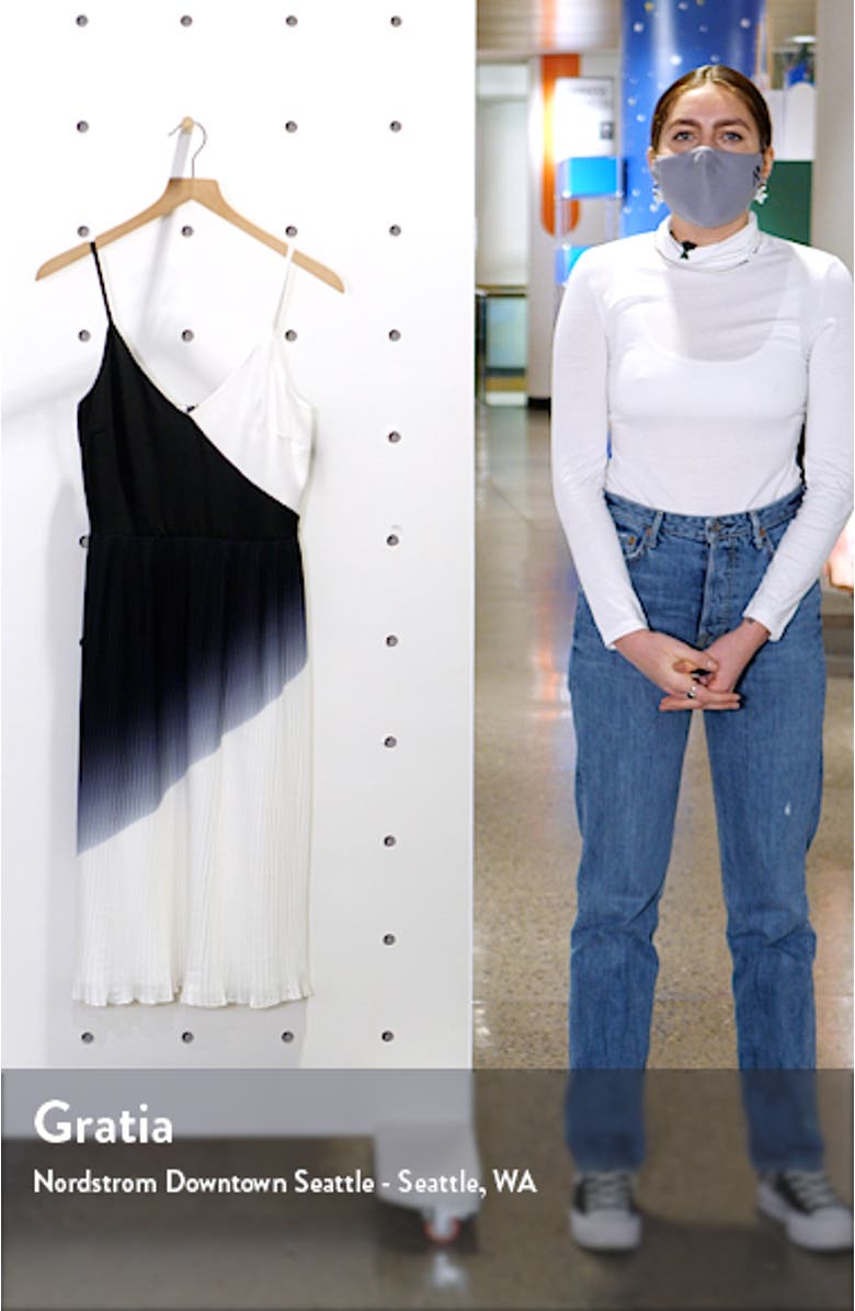 Almie Colorblock Pleated Slipdress, sales video thumbnail